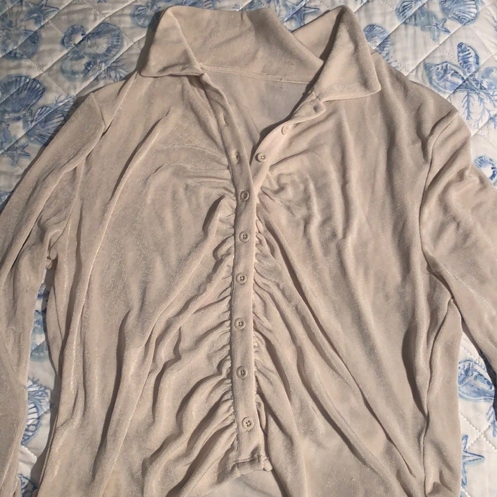 cropped button up